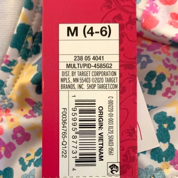 Xhilaration™ Strappy Cheeky Bikini Bottom Floral Daisy Pink Purple Size S M - Picture 9 of 10